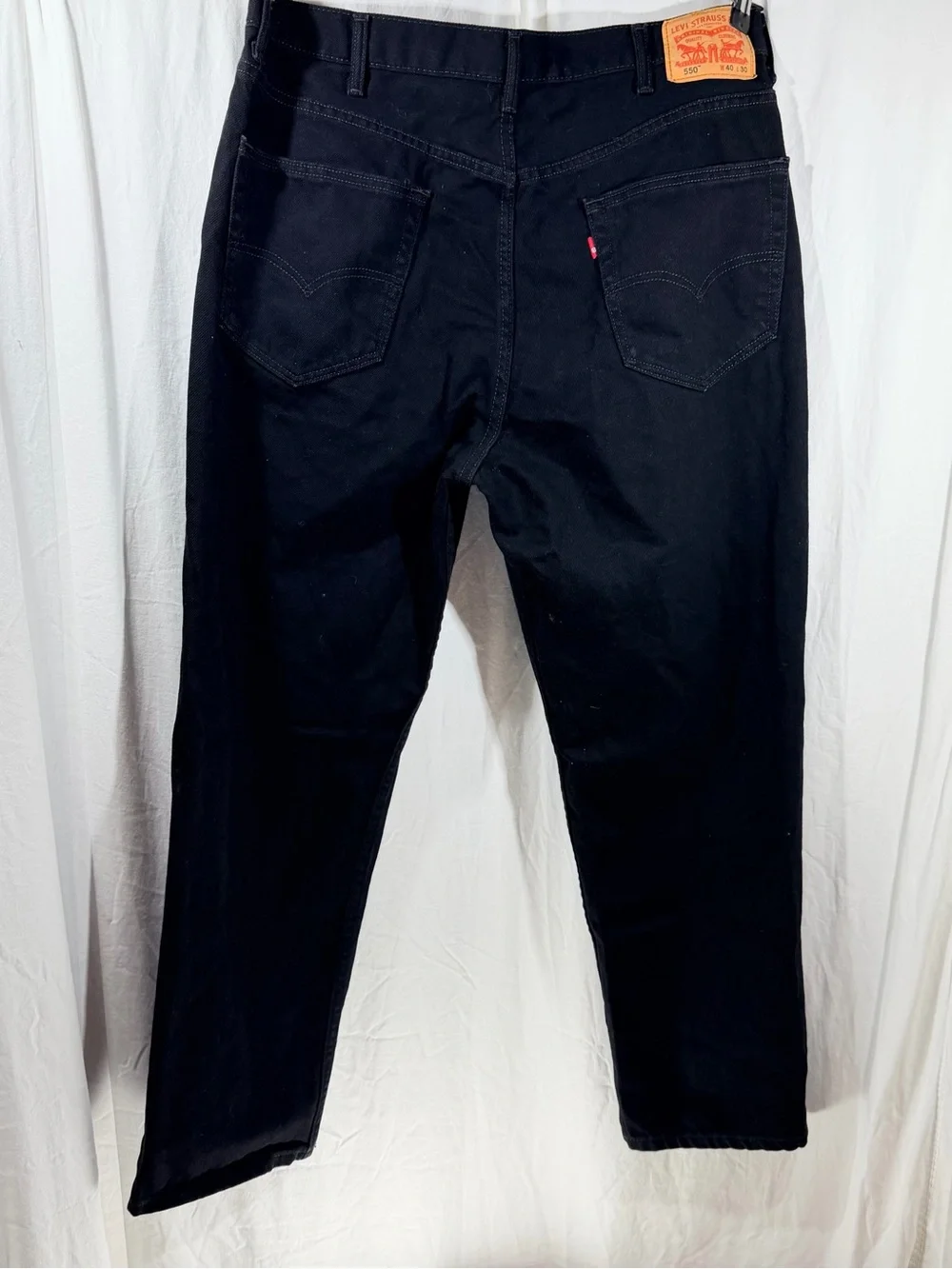Levi's Black Straight Leg Denim Jeans with Red Tab